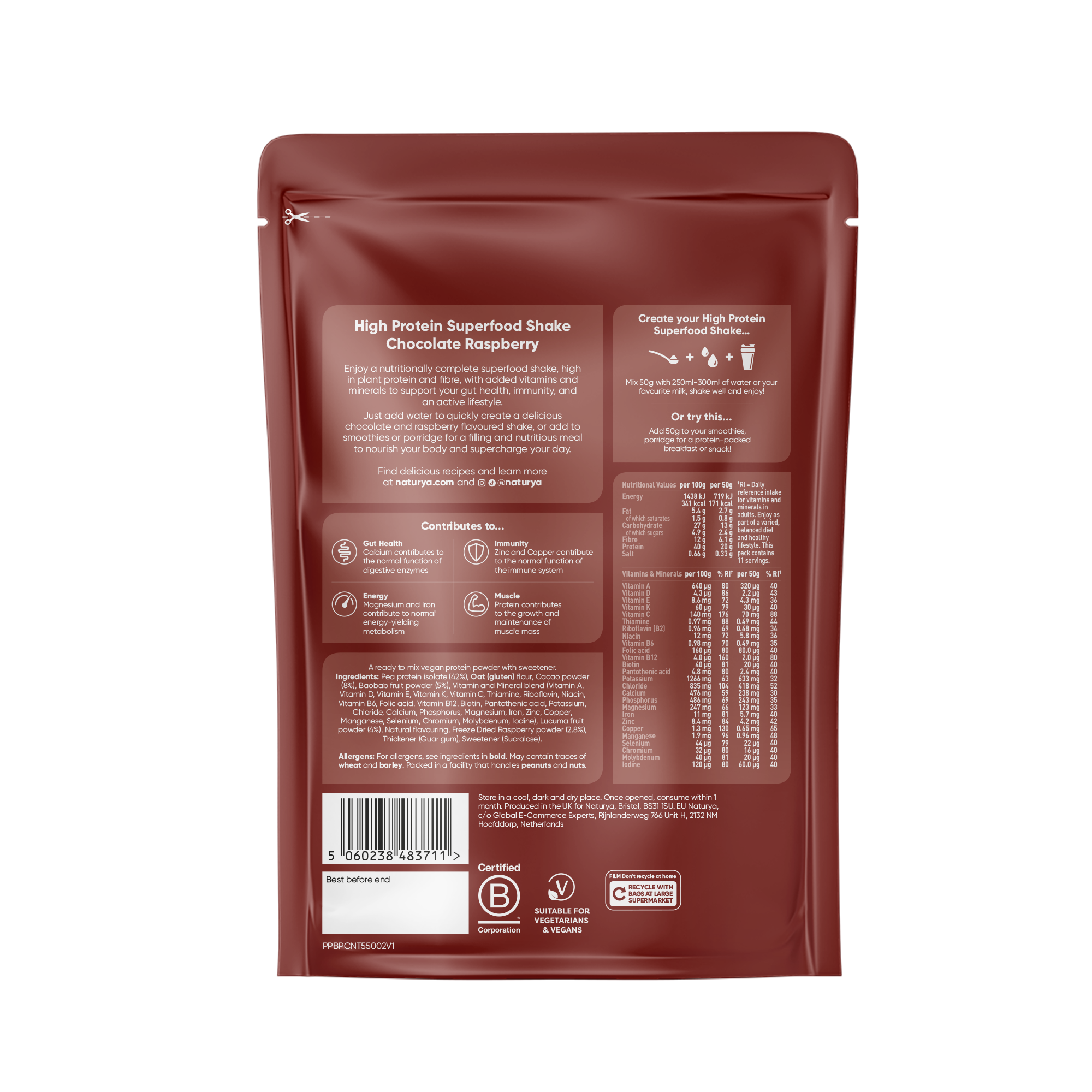 Balanced Protein Superfood Shake Chocolate & Raspberry